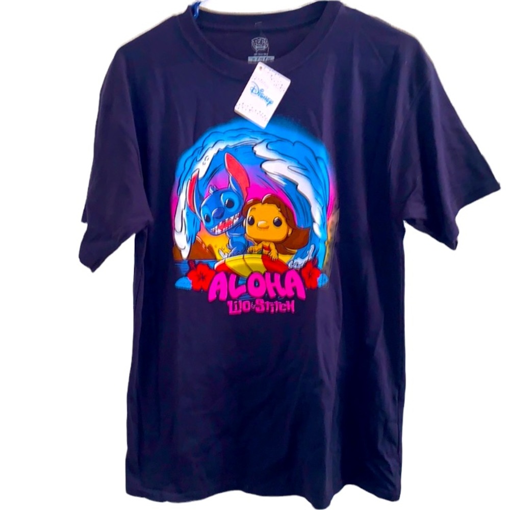 🍍NEW Disney x Funko Movie Lilo & Stitch “ALOHA” T-Shirt Tee Unisex Kids XL